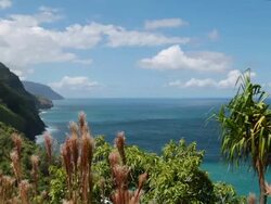 Kalalau Trail Landscape, Napali Coast State Park, Kauai, Hawaii Stock Footage