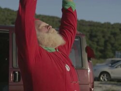 M/S Santa doing tai chi Stock Footage