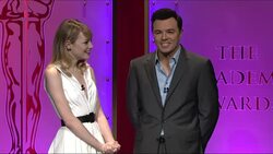 Host Seth MacFarlane and actress Emma Stone announce the major category nominees for the 85th annual Academy Awards News Clip