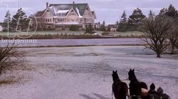 A country home in the countryside in the snow, 1908 - reenactment, clip 11 Stock Footage