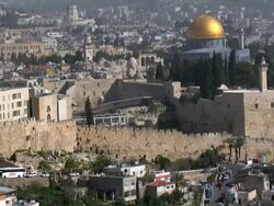 Aerial The Temple Mount in Jerusalem, Israel Stock Footage