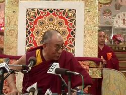 MS People from audience asking questions to Dalai Lama AUDIO / Dharamsala, Himachal Pradesh, India Stock Footage