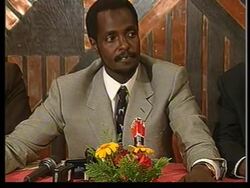 Zaire - Rebel 'foreign minister' Karaha presser News Clip