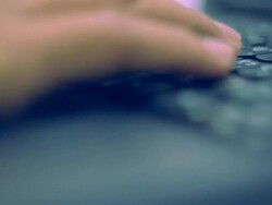 Typing On Laptop Keyboard Stock Footage