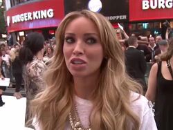 INTERVIEW: Lauren Pope on acting, on filming TOWIE at Total Recall: UK Premiere at Vue Leicester Square on August 16, 2012 in London, England (Footage by WireImage Video/Getty Images) Stock Footage