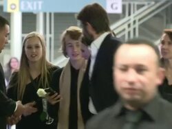 Julianne Moore & Bart Freundlich at the After Party For The Hunger Games: Mockingjay Part 1 in Los Angeles Stock Footage