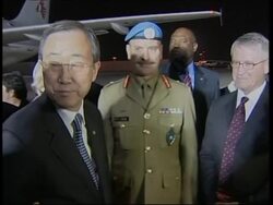 WRAP Ban Ki Moon arrives in Israel; ADDS meeting with Def. Minister News Clip