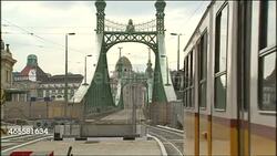 Budapest Stock Shots - Yellow tram shots News Clip