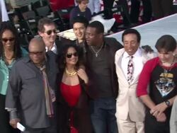 Jackie Jackson, Tito Jackson, Katherine Jackson, Prince Jackson, Paris Jackson, Blanket Jackson, Chris Tucker, Justin Bieber, and Quincy Jones in Hollywood, CA, on 1/26/2012 Stock Footage