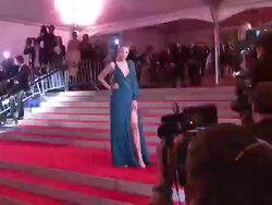 EVENT CAPSULE REPORTER/CHYRON: 'The Model as Muse: Embodying Fashion' Costume Institute Gala at The Metropolitan Museum of Art - Arrivals, New York Stock Footage