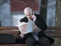 HD: Businessman Lost In The City Stock Footage