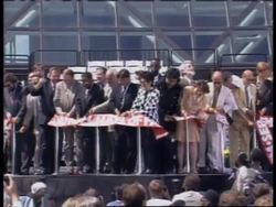 USA: CLEVELAND: ROCK AND ROLL MUSEUM OPENS: UPDATE News Clip