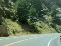 Driving up Rocky Mountains Stock Footage