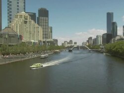 Yarra river and boats, Melbourne, Australia Stock Footage