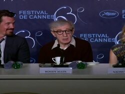 INTERVIEW: Woody Allen talks about playing the romantic lead and why he would not play it again in the future and being the frustrated old director on set  Stock Footage