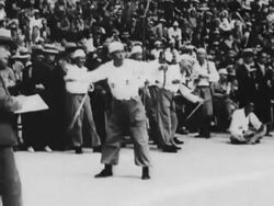 Chinese athletes demonstrate ancient sports games Stock Footage