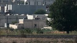 CLEAN : Jihadists battle for Syrias Kobane after strikes (2) News Clip