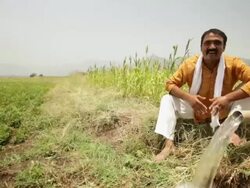Farmer washing his face in the farm Stock Footage