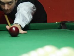 Man playing billiard (snooker) - Film Montage Stock Footage