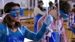 Students conduct chemistry lab experiments Stock Footage