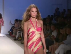 Models walk the runway during the Luxe by Lisa Vogel swimwear 2012 show Stock Footage