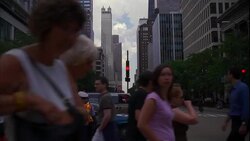 MS, Busy street intersection, Chicago, Illinois, USA Stock Footage