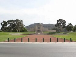 Zoom in War Memorial Exterior Stock Footage