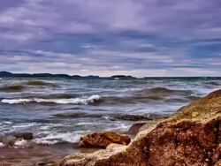 Stone and sea Stock Footage