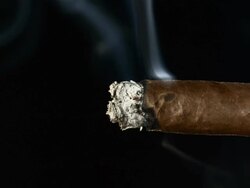 HD Super Slow-Mo: Smoking A Cigare Stock Footage