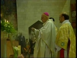 Latin Patriach holds mass, comments on pope's death News Clip