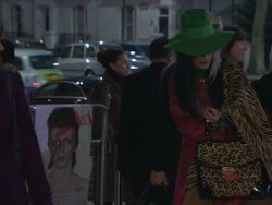 ATMOSPHERE - Crowds at David Bowie Is... Exhibition VIP Private Viewing at Victoria & Albert Museum on March 20, 2013 in London, England. Stock Footage