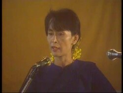 Burma - Press conference Aung San Suu Kyi News Clip
