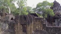 Aerial View of Angkor Castle Stock Footage