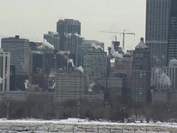Chicago skyline in Polar Vortex conditions News Clip