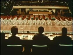 U.S. President Richard Nixon watches a table tennis match in China. News Clip