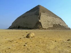 WS TU View of bent pyramid in desert plain / Giza, Egypt Stock Footage