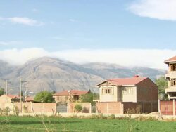Quiet residential area with view of mountains skirting Cochabamba, Bolivia Stock Footage