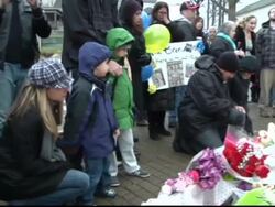 Crowds of Mourners at Newtown Christmas Tree News Clip