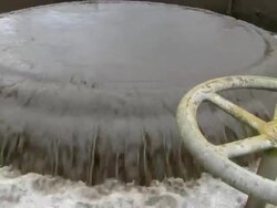 MS Clarifying basin at purification plant / Konz, Rhineland-Palatinate, Germany Stock Footage