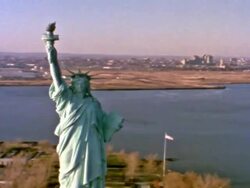 Statue of Liberty Aerial Stock Footage