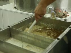 Honey is collected after being filtered Stock Footage