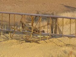 MS AERIAL Shot of Kitty Hawk Wright Brothers Memorial / North Carolina, United States Stock Footage