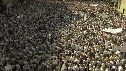 People gather for non-violent demo in Barcelona square Instructional Video