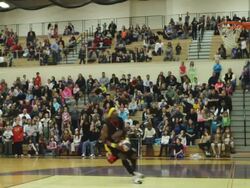 MS SLO MO Shot of Dr. Jay style dunk / Monroe, New York, United States  Stock Footage