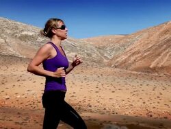 Running in mountains Stock Footage