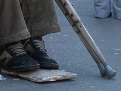 HD: Beggar Stock Footage