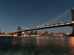 Manhattan Bridge day to night time lapse. Stock Footage