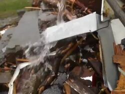 Tornado Damage water pipe Stock Footage