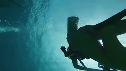 woman scuba under water Stock Footage
