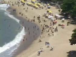 HA, MS, Brazil, Ceara, Fortaleza, Iracema's Beach on sunny day Stock Footage